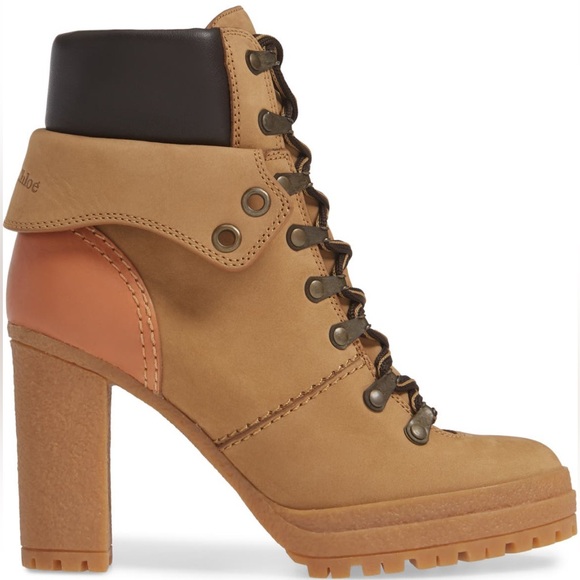SOLD See By Chloé Eileen Platform Tan Boot in Torota Nubuck - Picture 1 of 4